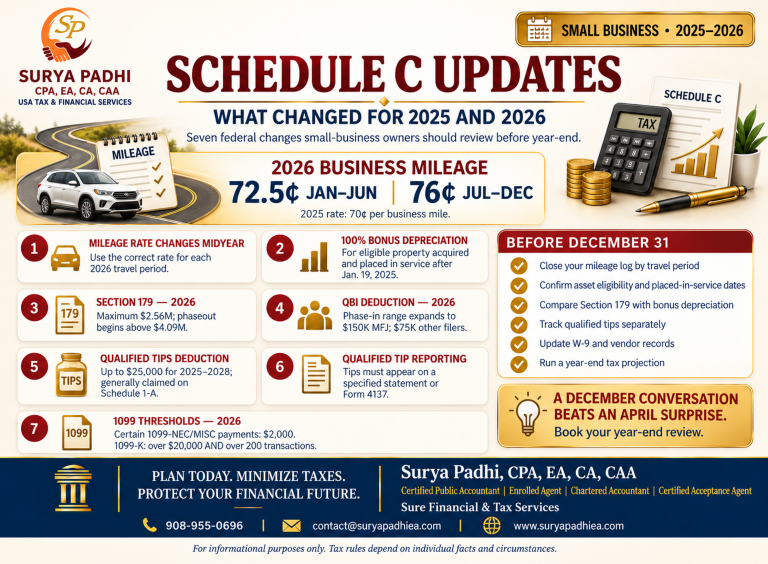 Schedule C Tax Changes for 2026: What Every Business Owner Should Know